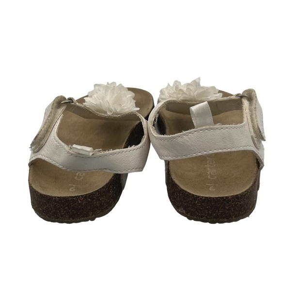 Carter's White Bliss 3 Floral T-Strap Sandals Size 9 Toddler Girl's - Picture 7 of 9